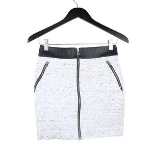 Wilfred Free Aritzia Mini Skirt Size 6 Faux Leather Zip Up Pockets Gray Black
